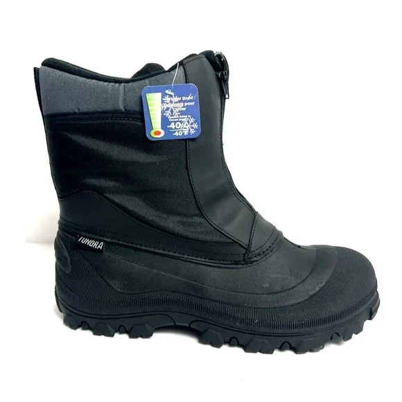 Tundra Boots Mountaineer Adjustable Pull On Snow Winter Boots Men\'s sz 12 Black Tundra | Shoes | Tundra Mens Black Snow Boots Size 9 Medium  main image 2